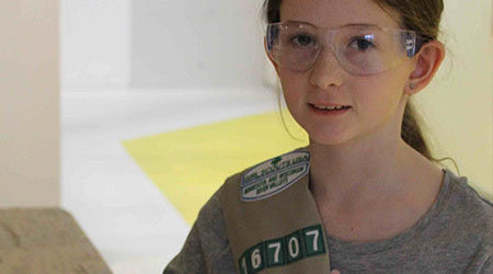 Girl Scouts at the Carpenters Training Center in St. Paul, Minn.