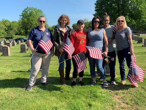 Rhode Island Sisters Place Flags on Veterans Graves